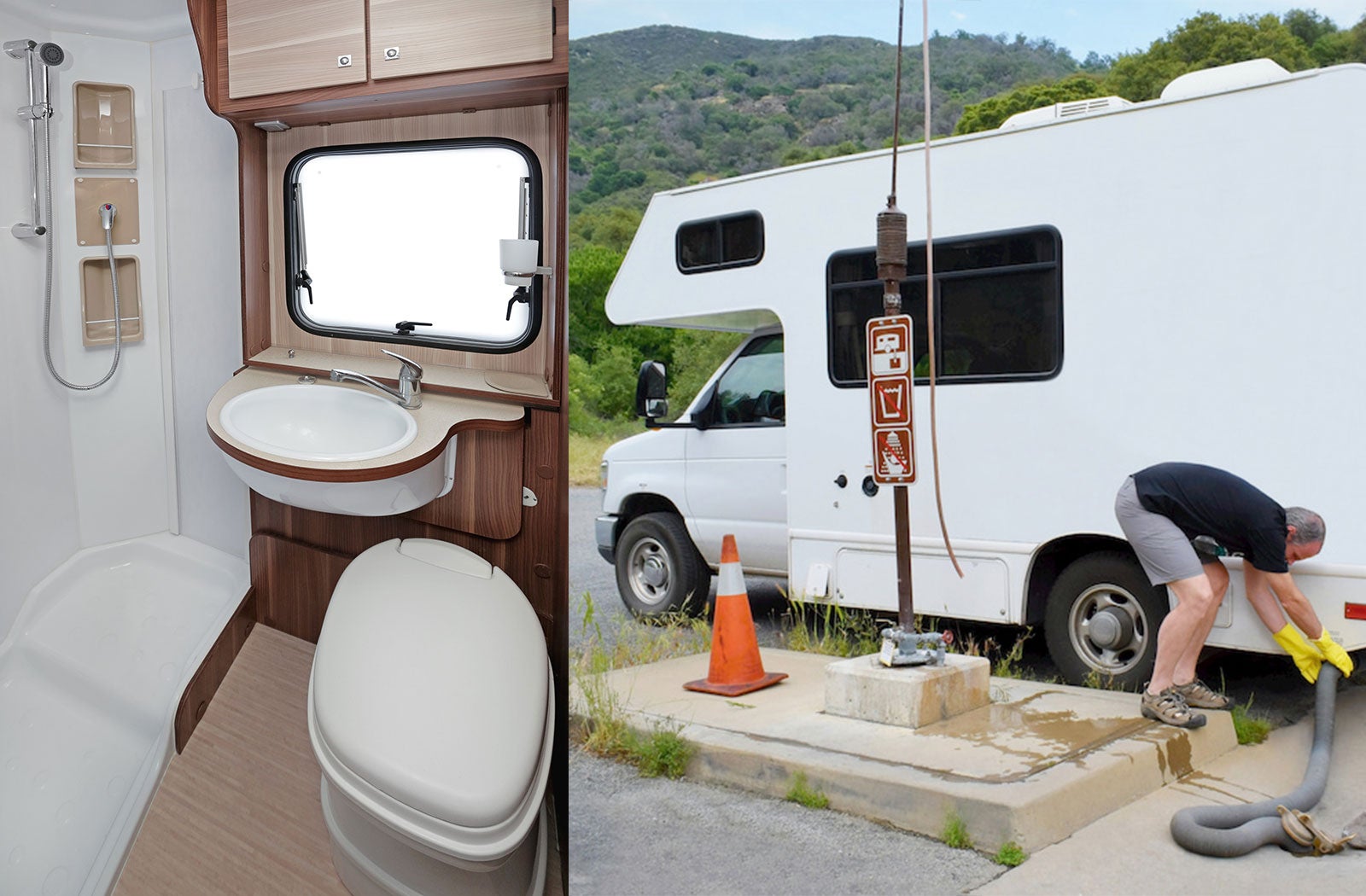 Portable RV/camper toilet and holding tank setup in Lancaster, Pennsylvania